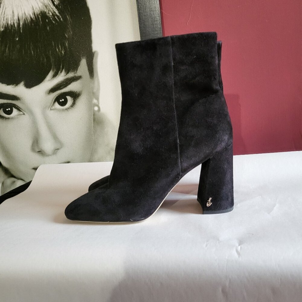 Sam Edelman Black Leather Codie Ankle Boots Sz 10